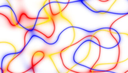 Poster - Abstract colorful spectrum thin linear abstract curved wavy wide pattern for background, wallpaper, banner, label etc. Overlay png design