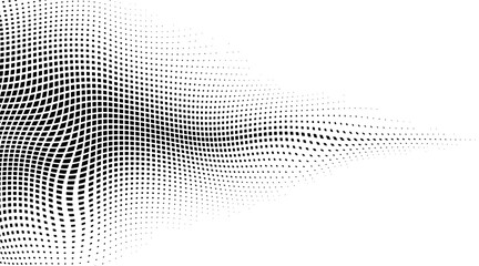 Aufkleber - Monochrome gradient halftone dots background. Overlay png illustration. Abstract grunge dots on transparent background