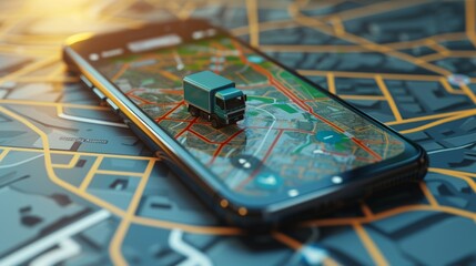 Real-Time Delivery Tracking Technology Displayed on Smartphone Map for Logistics Solutions