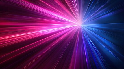 Wall Mural - dynamic laser beam effect with vibrant pink and blue streaks radiating outward, creating a futuristi