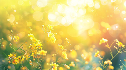 A beautiful nature background with a blurred yellow summer theme.