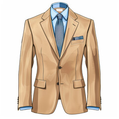 Sticker - Sketch of a man's suit on a white background.