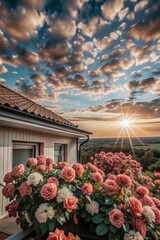 Wall Mural - sunset in the sky