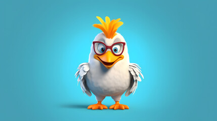 Poster - Chicken 3d cartoon style