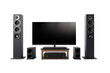 © Masood - A Home Theater System Ready for Movie Night on a Clear PNG or White Background.
