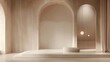 © CYBERPINK - A white room with a white archway and a white couch