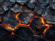 © Mister - Aerial view of the texture of a solidifying lava field, close-up
