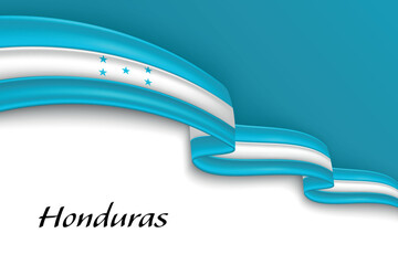 Poster - Waving ribbon with flag of Honduras