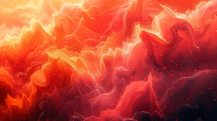 glowing red and orange abstract nebula with bright sparkles