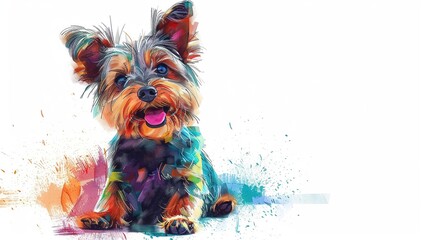 Sticker - cute dog, full body, very cute, drawing for a kid book, cheerfull colors, white background