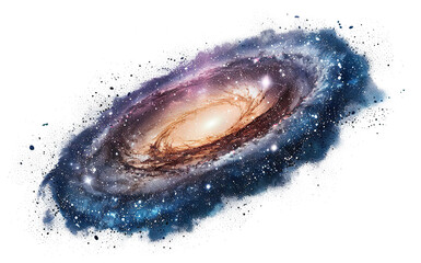 Colorful spiral galaxy, cut out
