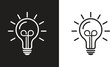 © Oman - Light Bulb icon set, Idea icon symbol vector, Different style icons, Set of different style icons on black and white background., Vector Illustration