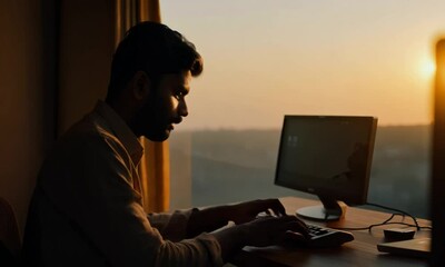person working on computer