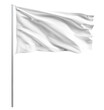 © Yeti Studio - White blank flag waving on a pole, cut out