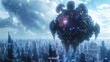 © LOMOSONIC - Invasion of Cyber Virus: Robotic Entity Infecting Detailed Digital Cityscape