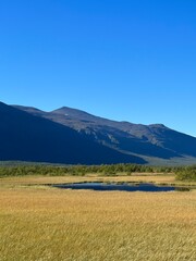 landscape with mountains and blue sky