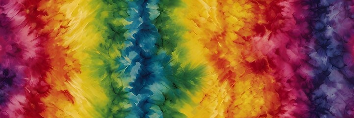 Wall Mural - Rainbow Tie Dyed Fabric Banner