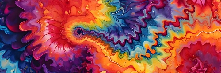 Wall Mural - Rainbow Tie Dyed Fabric Banner