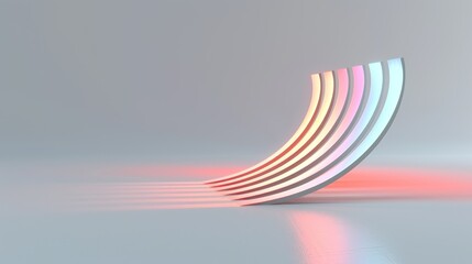 Wall Mural - Simple and colorful abstract background with gradient waves perfect for business presentations focused on growth and development 3D Illustration image , Minimalism,