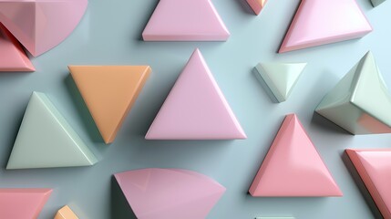 Wall Mural - Colorful abstract background with a mosaic of triangles in various shades perfect for creative business presentations 3D Illustration image , Minimalism,