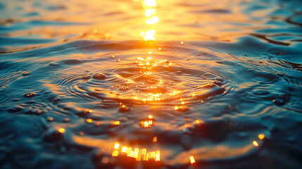Wall Mural - shimmering water surface with sun reflections, summer background