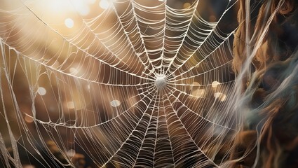 spider web with dew drops