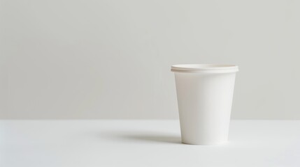 Wall Mural - White Disposable Cup on White Background