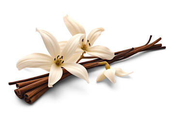 Vanilla flower pods and sticks