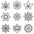 © Khemmanat - Flower icon sign outline isolated black and white element graphic design