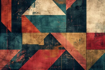 Wall Mural - Vintage abstract geometric shapes background