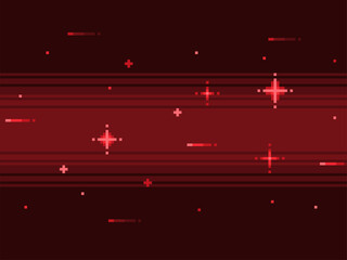 Wall Mural - Red Dark Gradient with Sparkles and Speed Lines Background, Pixel Art Style
