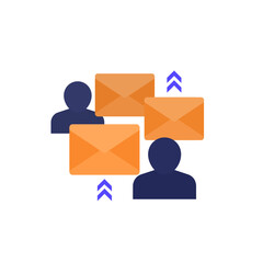 Canvas Print - email marketing icon with users