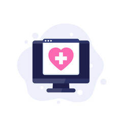 Poster - online medical services, telemedicine vector icon