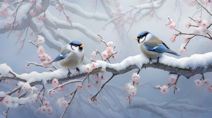 Wall Mural - bird on a branch