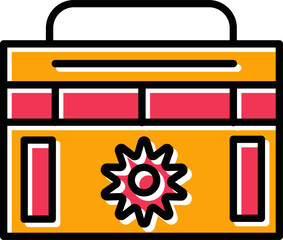 Sticker - Toolbox Vector Icon