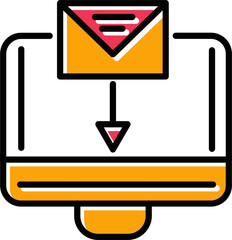 Sticker - Mail Upload Vector Icon