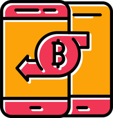 Wall Mural - Bitcoin Mobile Vector Icon