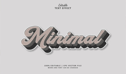 Wall Mural - Minimal Editable Text Effect Style 3d Flat VIntage Sticker