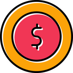 Sticker - Coins Vector Icon