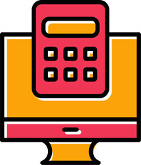 Sticker - Calculator Vector Icon