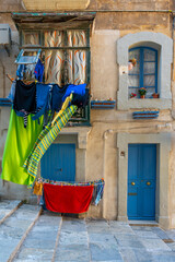 Sticker - The colorful Valetta street view in Malta.