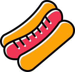 Sticker - Hot Dog Vector Icon