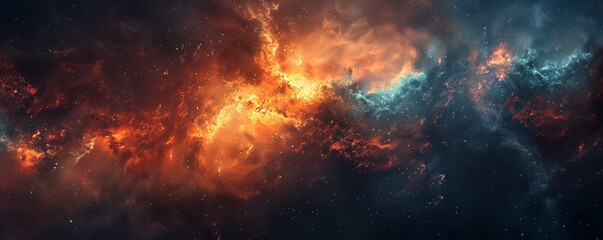 Cosmic Minimalism: Vibrant Galaxy and Nebula Wallpaper with Dynamic Lighting