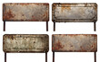 © Yeti Studio - Set of weathered and rusty metal signboards, cut out
