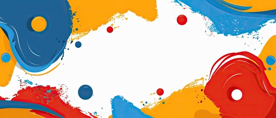 Wall Mural - colorful abstract background with red, blue, and yellow paint splashes, perfect for creative design 