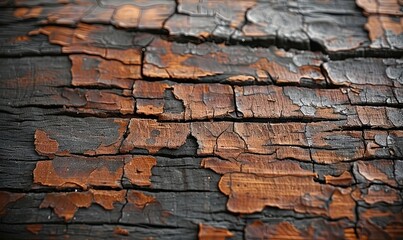 Wall Mural - Rustic wooden texture with cracks