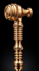 Wall Mural - 3d illustration of a golden hammer hand tool isolated on a monocrome background