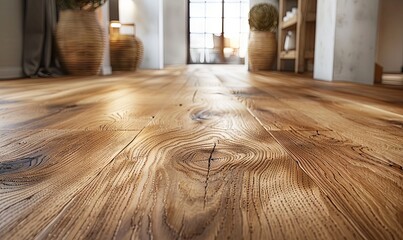 Wall Mural - Textured wooden floor with natural texture