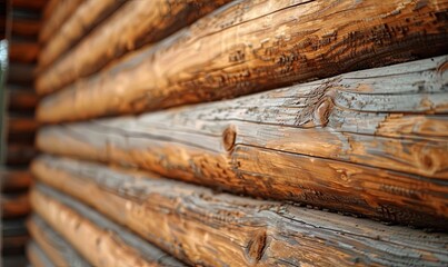 Wall Mural - Rustic wooden cabin background