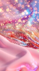 Wall Mural - Soft Pastel Gradient Background With Sparkling Glitter Bokeh Effects